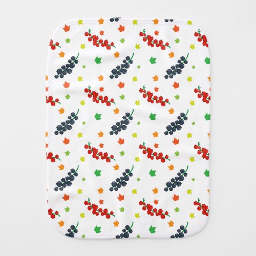 Pattern Of Berries Redberry Blueberry Fruit Baby Burp Cloth