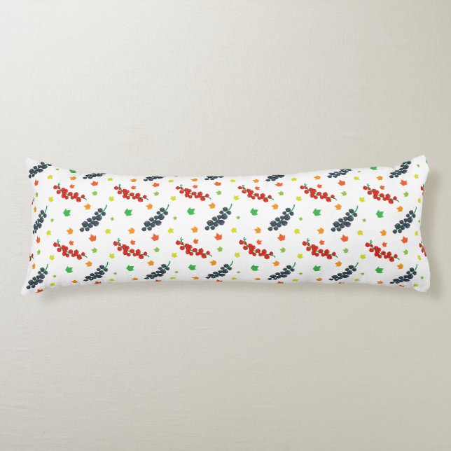 Pattern Of Berries, Redberry, Blueberry, Fruit Body Pillow (Front)
