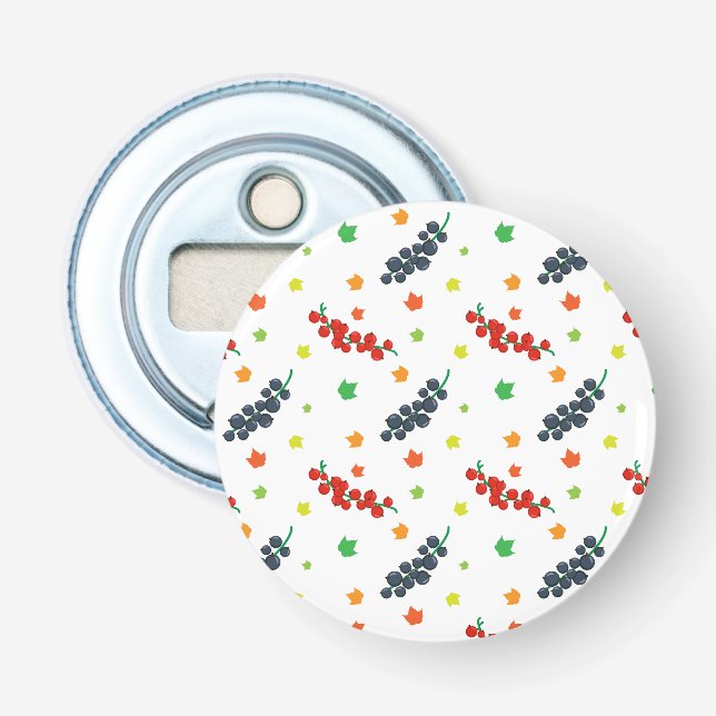 Pattern Of Berries, Redberry, Blueberry, Fruit Bottle Opener (Front)