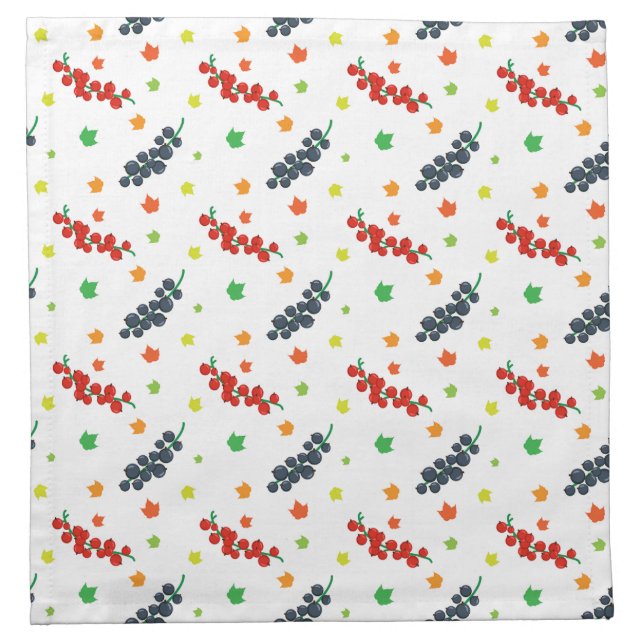 Pattern Of Berries, Redberry, Blueberry, Fruit Cloth Napkin (Front)