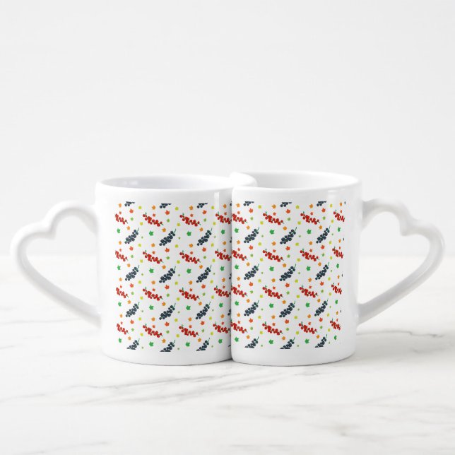 Pattern Of Berries, Redberry, Blueberry, Fruit Coffee Mug Set (Front Nesting)