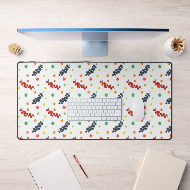 Pattern Of Berries, Redberry, Blueberry, Fruit Desk Mat (Office 1)