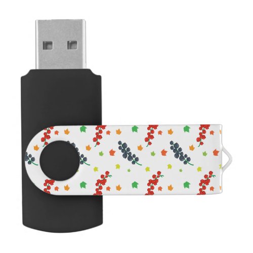 Pattern Of Berries Redberry Blueberry Fruit Flash Drive