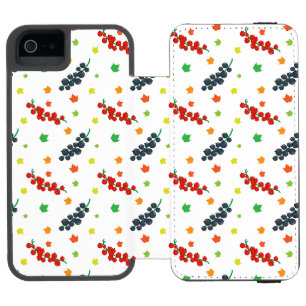 Pattern Of Berries, Redberry, Blueberry, Fruit iPhone SE/5/5s Wallet Case