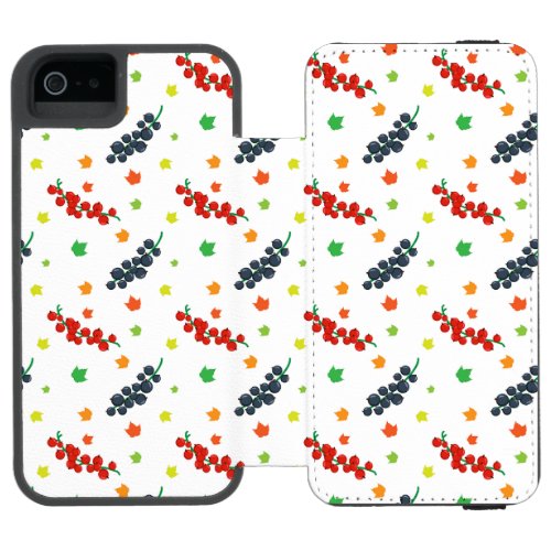 Pattern Of Berries Redberry Blueberry Fruit iPhone SE55s Wallet Case