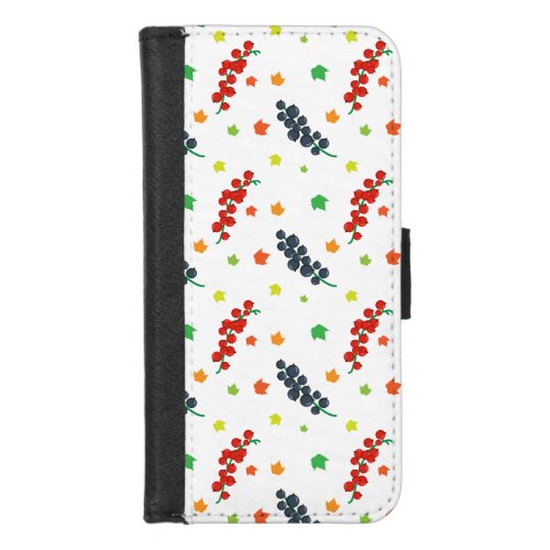 Pattern Of Berries Redberry Blueberry Fruit iPhone 87 Wallet Case