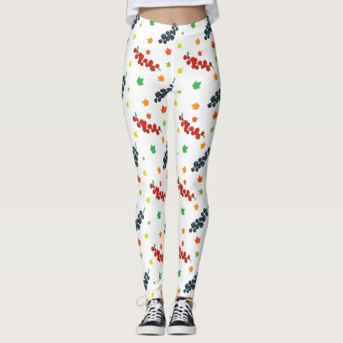 Pattern Of Berries Redberry Blueberry Fruit Leggings