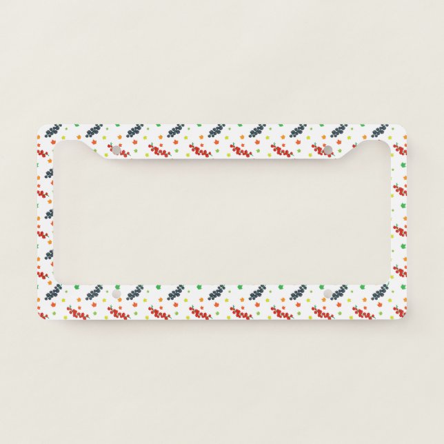 Pattern Of Berries, Redberry, Blueberry, Fruit License Plate Frame (Front)