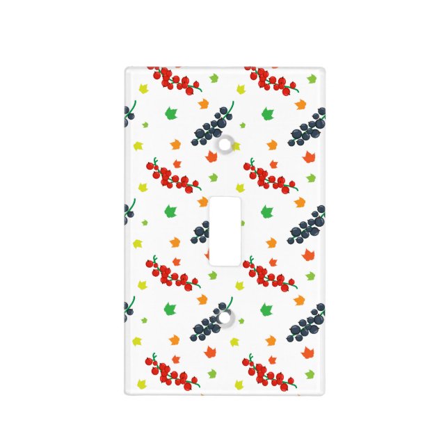 Pattern Of Berries, Redberry, Blueberry, Fruit Light Switch Cover (Front)