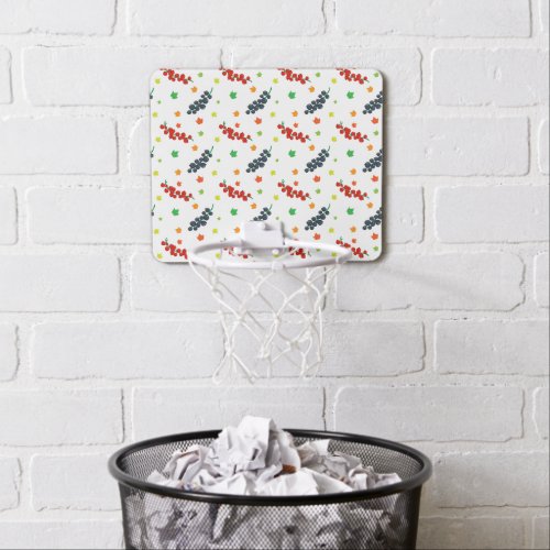 Pattern Of Berries Redberry Blueberry Fruit Mini Basketball Hoop