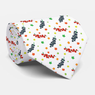 Pattern Of Berries, Redberry, Blueberry, Fruit Neck Tie