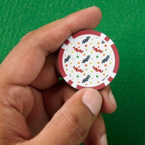 Pattern Of Berries Redberry Blueberry Fruit Poker Chips