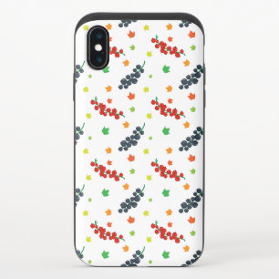 Pattern Of Berries, Redberry, Blueberry, Fruit iPhone XS Slider Case