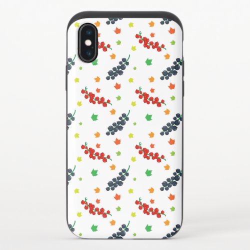 Pattern Of Berries Redberry Blueberry Fruit iPhone XS Slider Case