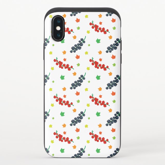 Pattern Of Berries, Redberry, Blueberry, Fruit Uncommon iPhone Case (Back)