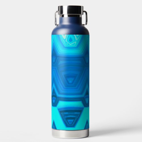 Pattern of Blue and Green Waves  Water Bottle