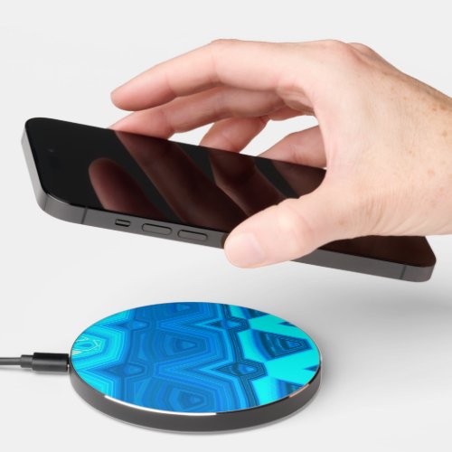 Pattern of Blue and Green Waves   Wireless Charger