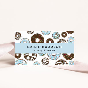 Pattern Of Blue Donuts, Cake Shop, Pastry Shop Business Card
