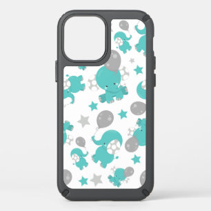 Pattern Of Blue Elephants, Cute Elephants, Stars Speck iPhone 12 Case