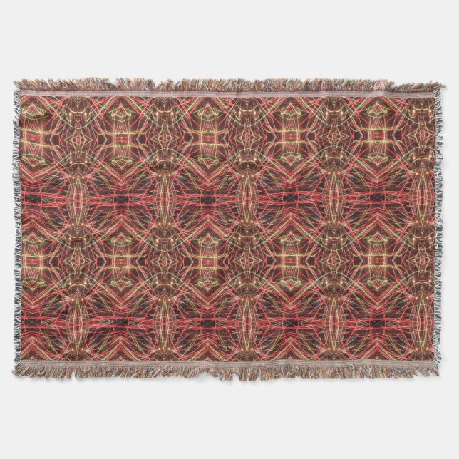 Pattern of Bright Colors and Black Background Throw Blanket (Front)
