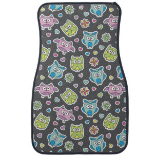 pattern of cartoon owls car floor mat