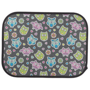 pattern of cartoon owls car floor mat