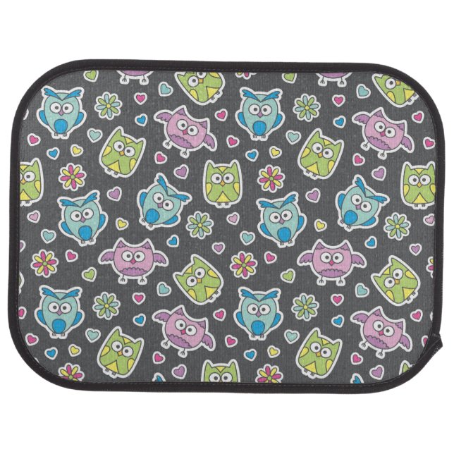 pattern of cartoon owls car floor mat (Rear)