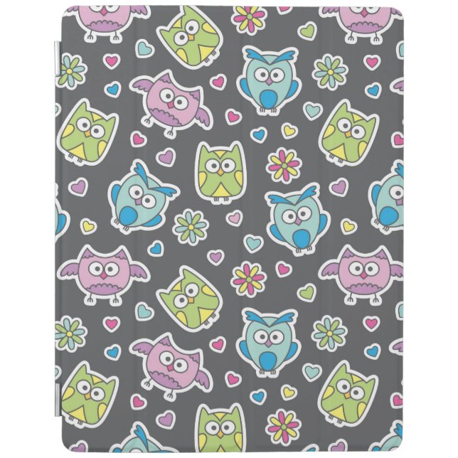pattern of cartoon owls iPad air cover (Front)