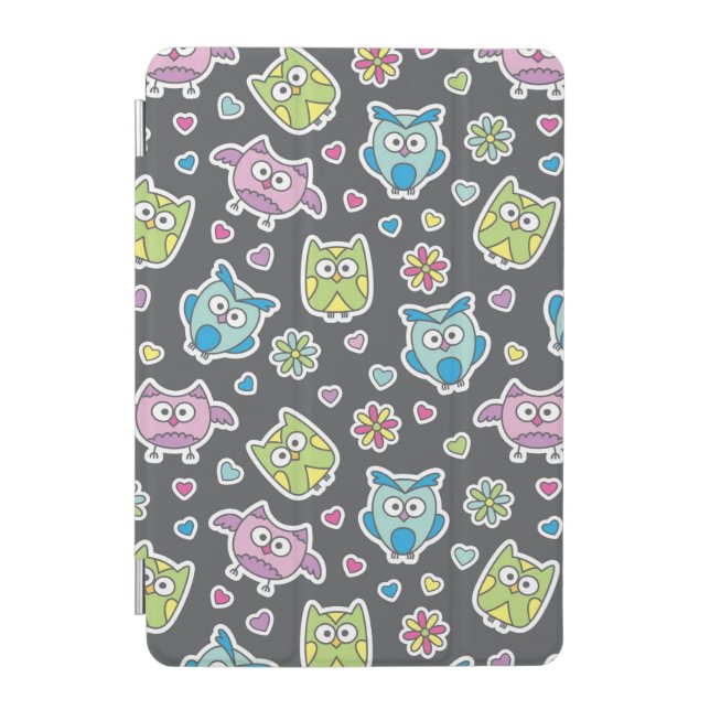 pattern of cartoon owls iPad mini cover (Front)
