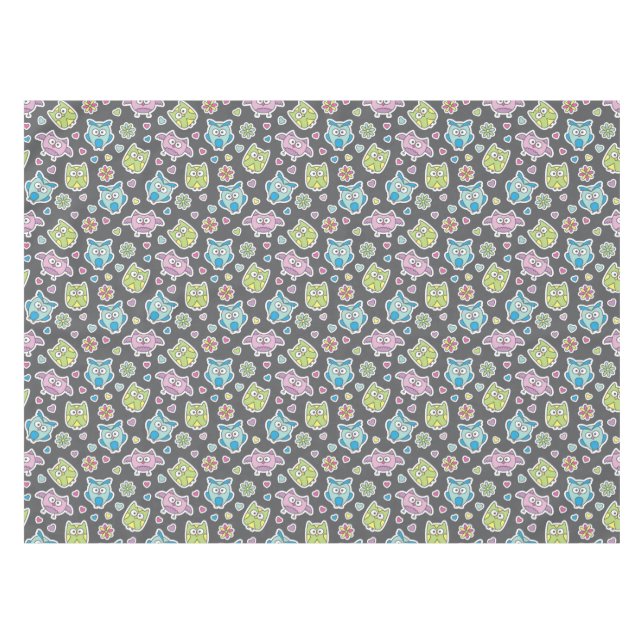 pattern of cartoon owls tablecloth (Front (Horizontal))