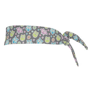 pattern of cartoon owls tie headband