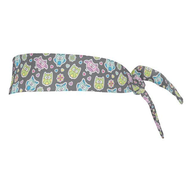 pattern of cartoon owls tie headband (Rotate 90)