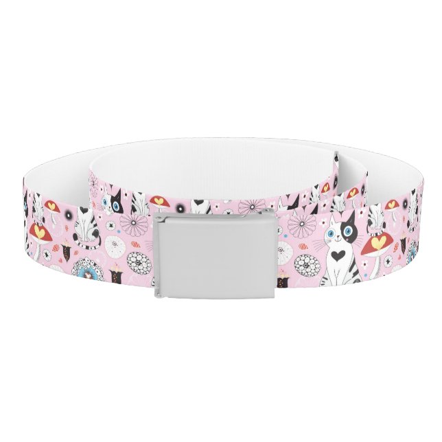 pattern of cats and flowers belt (Coil)