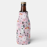 pattern of cats and flowers bottle cooler