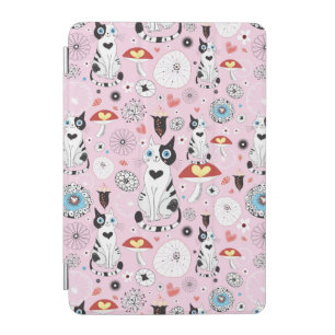 pattern of cats and flowers iPad mini cover