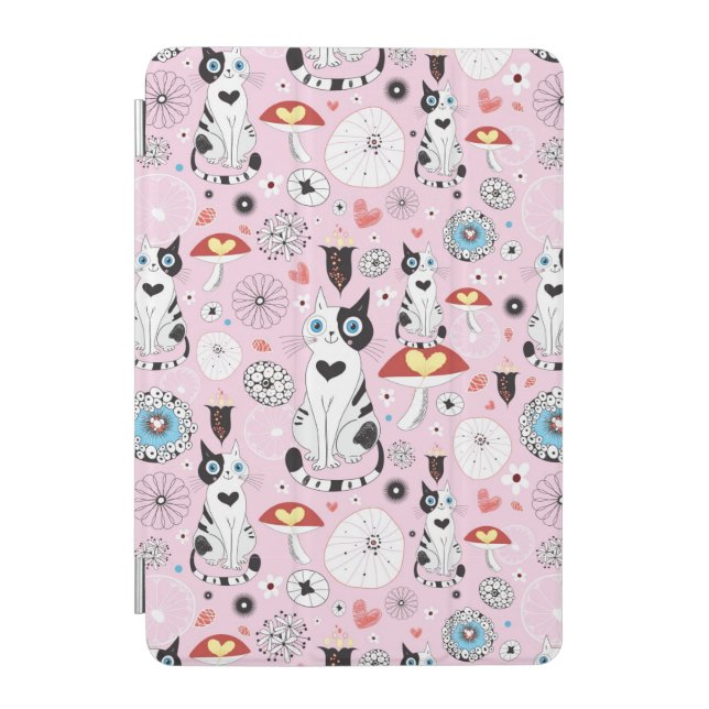 pattern of cats and flowers iPad mini cover (Front)