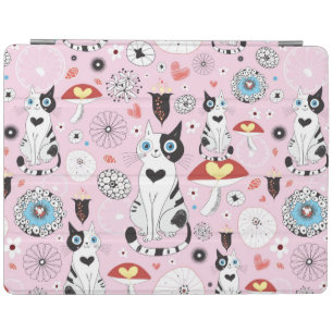 pattern of cats and flowers iPad smart cover