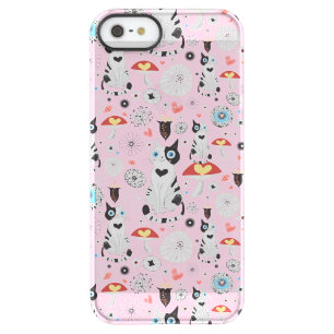 pattern of cats and flowers permafrost iPhone SE/5/5s case