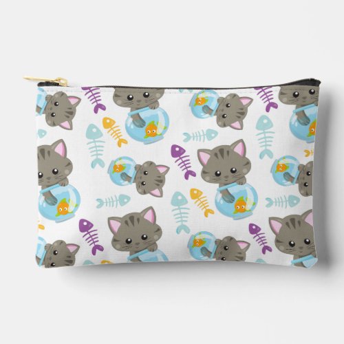 Pattern Of Cats Cute Cats Kittens Fish Accessory Pouch