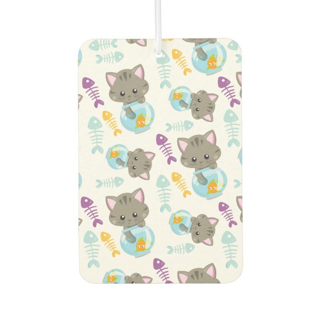 Pattern Of Cats, Cute Cats, Kittens, Fish Air Freshener (Front)