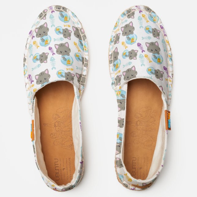 Pattern Of Cats, Cute Cats, Kittens, Fish Espadrilles (Front)