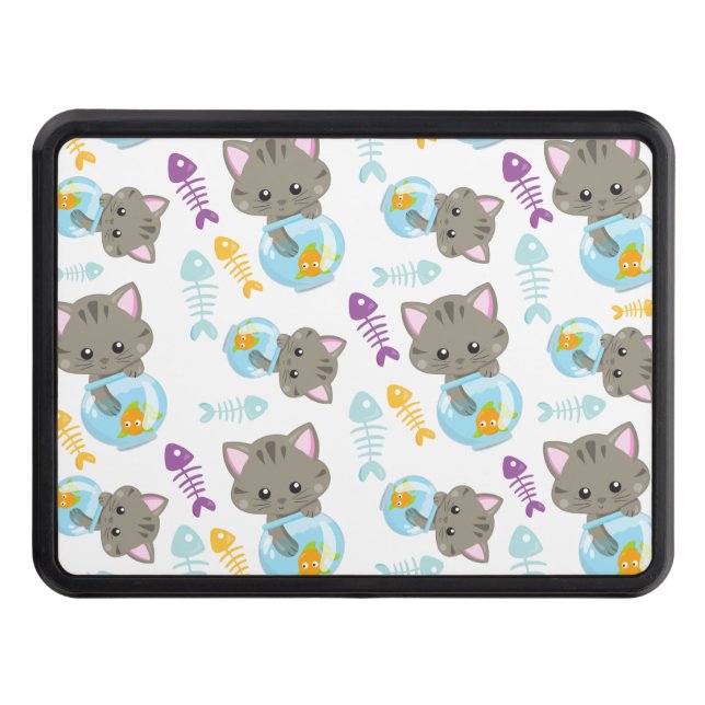 Pattern Of Cats, Cute Cats, Kittens, Fish Hitch Cover (Front)