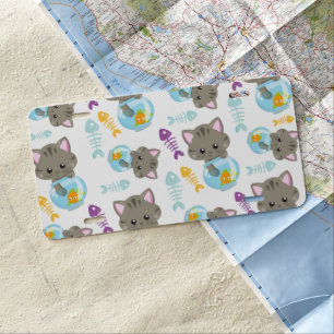 Pattern Of Cats, Cute Cats, Kittens, Fish License Plate