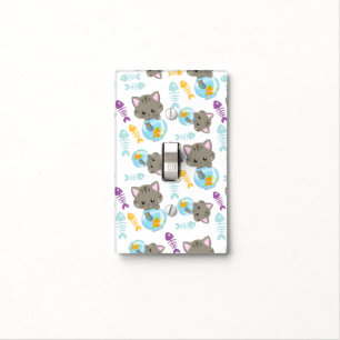 Pattern Of Cats, Cute Cats, Kittens, Fish Light Switch Cover
