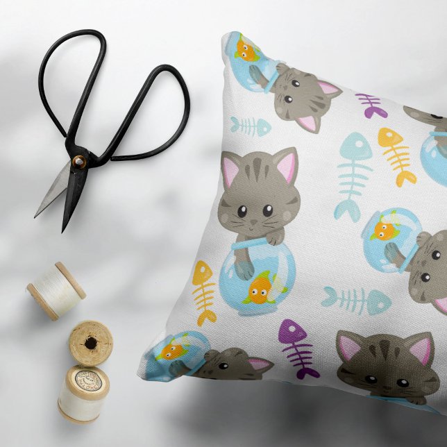Pattern Of Cats, Cute Cats, Kittens, Fish Pet Bed (Creator Uploaded)
