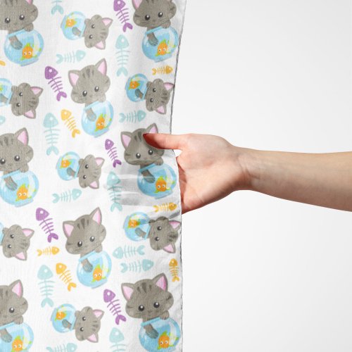Pattern Of Cats Cute Cats Kittens Fish Scarf