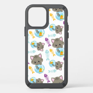 Pattern Of Cats, Cute Cats, Kittens, Fish Speck iPhone 12 Case
