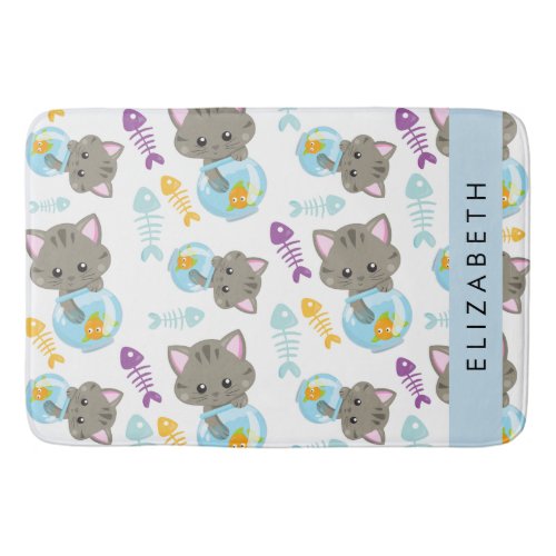 Pattern Of Cats Cute Cats Kittens Your Name Bath Mat