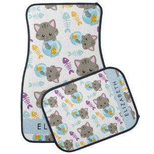 Pattern Of Cats, Cute Cats, Kittens, Your Name Car Floor Mat