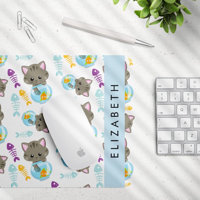 Pattern Of Cats, Cute Cats, Kittens, Your Name Mouse Pad (Creator Uploaded)